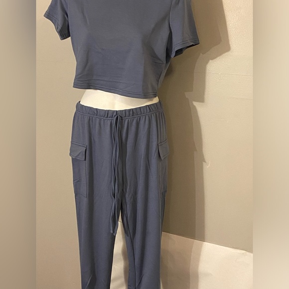 Simple Solid Short Sleeve Lounge Set - Picture 7 of 13